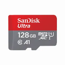 Memoria Sandisk Ultra Microsd 128 Gb, Velocidad 100 Mb/s, Clase 10