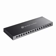 Switch Tp-link Omada Sg2016p Gestionado, L2/l2+, Rj-45 16, Gigabit Ethernet (10/100/1000), (poe +) 8, Negro