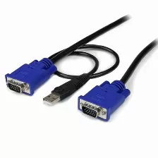 Cable Startech Kvm (sveconus10), 3m, 2 En 1, Ultra Delgado, Vga, Usb