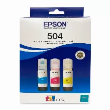 Botella De Tinta Epson T504, 3 Piezas, Cian/magenta/amarillo