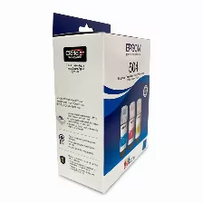 Botella De Tinta Epson T504, 3 Piezas, Cian/magenta/amarillo