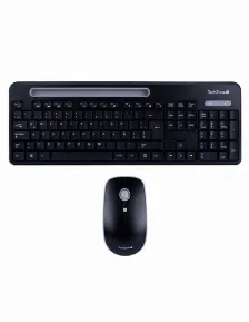 Teclado Inalámbrico Techzone Tasking Grey 10 M, Teclado Numérico, Negro, Gris