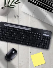 Teclado Inalámbrico Techzone Tasking Grey 10 M, Teclado Numérico, Negro, Gris