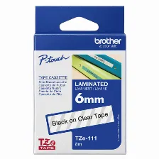 Cinta Brother Tze111 Laminada Negro Sobre Transparente 6mmx8m P-touch