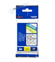 Cinta Brother Tze-131 Negro Sobre Transparente, 1.2 Cm, 8 M, Resistente A La Intemperie