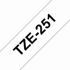 Cinta Brother Tze-251 Negro Sobre Blanco, 2.4 Cm, 8 M