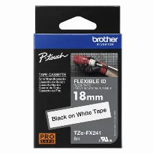 Cinta Brother Tze-fx241 Negro Sobre Blanco, 1.8 Cm, 8 M