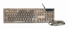 Kit Teclado Y Mouse Perfect Choice V-930723 Usb, Interruptor De Membrana, Retroiluminado, Alámbrico, 7200 Dpi, Transparente