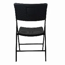 Pack De 6 Sillas Plegables Modamob, Modelo Bosc, Reforzadas, Plastico Con Terminado Tipo Mimbre Color Negro