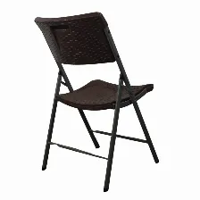 Pack De 6 Sillas Plegables Modamob, Modelo Bosc, Reforzadas, Plastico Con Terminado Tipo Mimbre Color Cafe