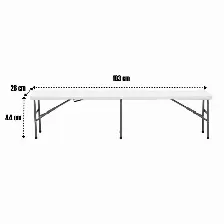 Banca Plegable Modamob, Largo 1.83mts, Ancho 28cm, Alto 43.5cm, Tubo Grosor 22mm, Color Blanco
